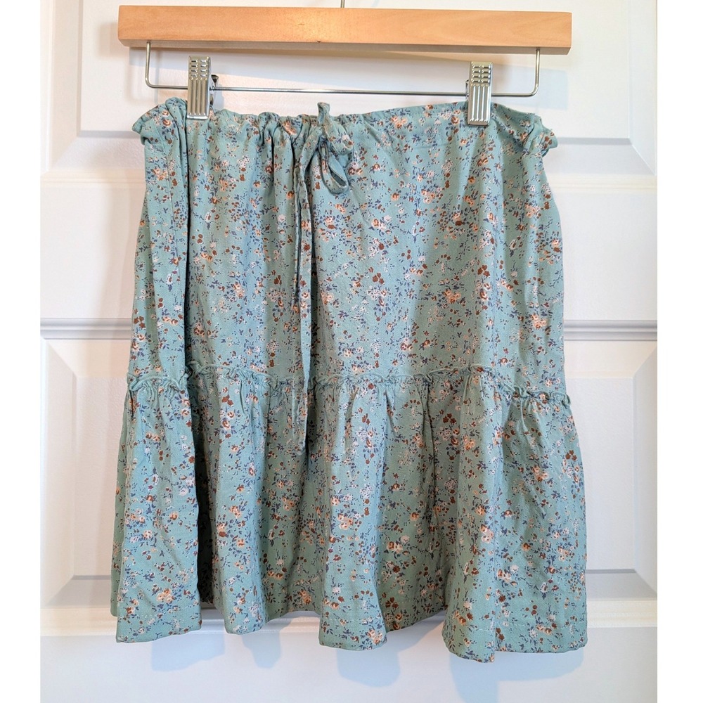Brandy Melville Floral Ruffle Mini Skirt
